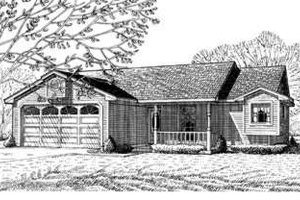 Ranch Exterior - Front Elevation Plan #410-163
