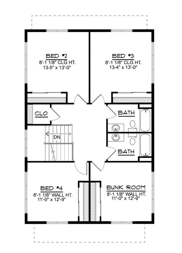Home Plan - Floor Plan - Upper Floor for Contemporary House Plan #1064-467 - 5 bed, 3.5 bath