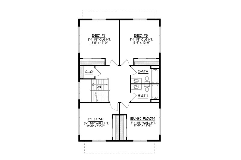 Home Plan - Floor Plan - Upper Floor for Contemporary House Plan #1064-467 - 5 bed, 3.5 bath