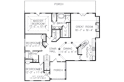 Colonial Style House Plan - 3 Beds 3 Baths 1906 Sq/Ft Plan #54-127 