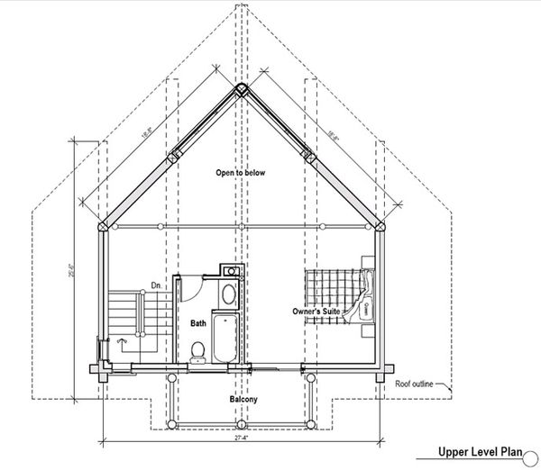 Log Floor Plan - Upper Floor Plan #451-9