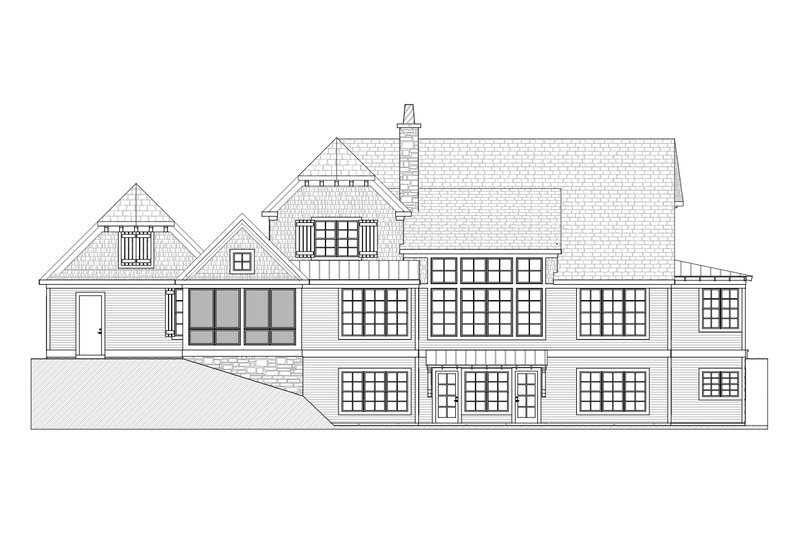 House Design - Exterior - Rear Elevation 1 for Country House Plan #901-112 - 3 bed, 2.5 bath