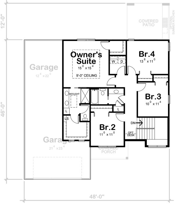 Home Plan - Traditional Floor Plan - Upper Floor Plan #20-2403
