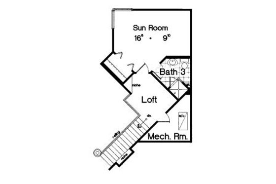 Floor Plan - Upper Floor for European House Plan #417-339 - 4 bed, 3 bath