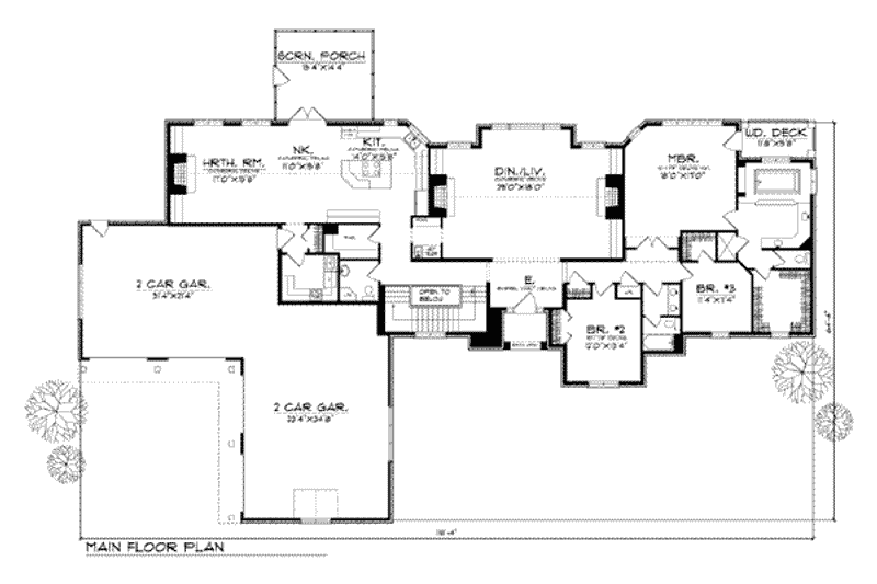 Home Plan - Floor Plan - Main Floor for European House Plan #70-793 - 5 bed, 4.5 bath