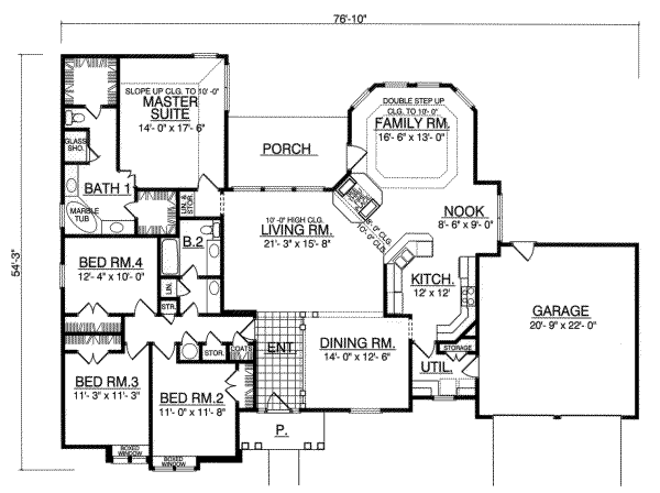 House Plan Design - Traditional Floor Plan - Main Floor Plan #40-150