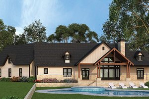 Exterior - Rear Elevation for Country House Plan #119-365 - 3 bed, 2.5 bath