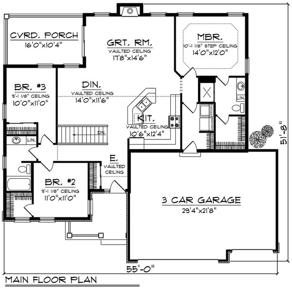 Traditional Floor Plan - Main Floor Plan #70-1528