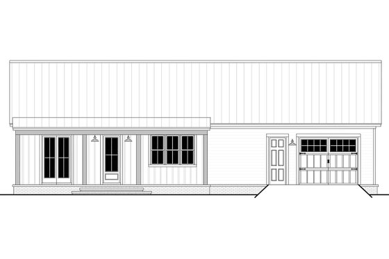 Exterior - Rear Elevation for Barndominium House Plan #430-419 - 2 bed, 2 bath