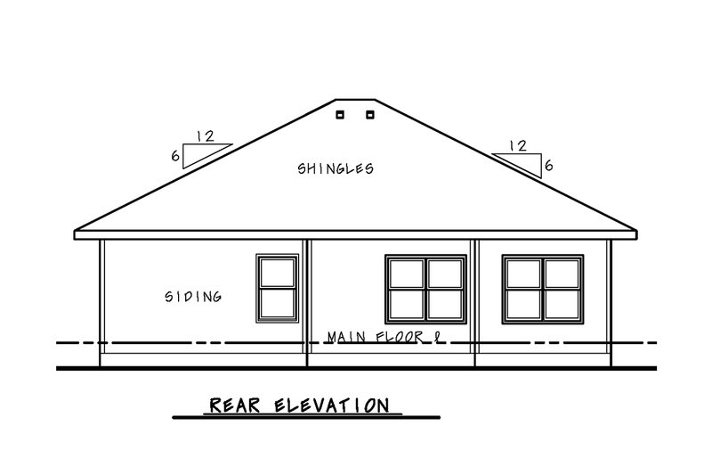 Dream House Plan - Exterior - Rear Elevation for Traditional House Plan #20-2525 - 3 bed, 2 bath