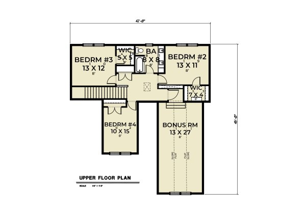 House Blueprint - Craftsman Floor Plan - Upper Floor Plan #1070-180