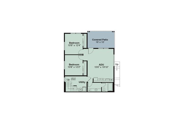 Architectural House Design - Floor Plan - Lower Floor for Country House Plan #124-1474 - 3 bed, 2.5 bath