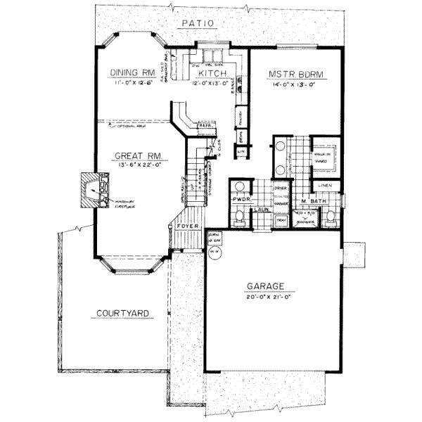 Bungalow Floor Plan - Main Floor Plan #303-296