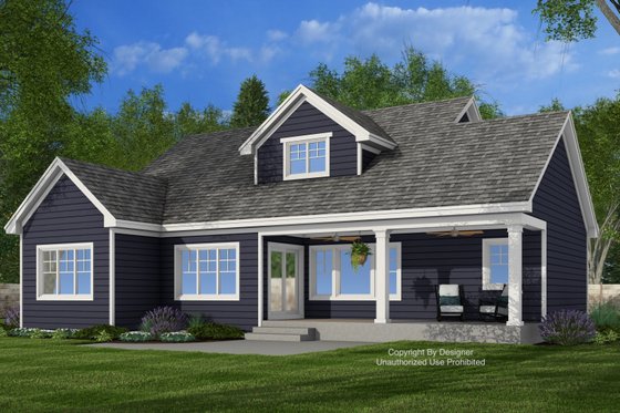 Exterior - Rear Elevation 1 for Traditional House Plan #51-1415 - 4 bed, 3.5 bath