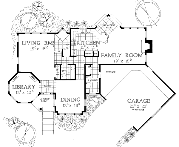 House Blueprint - European Floor Plan - Main Floor Plan #72-461