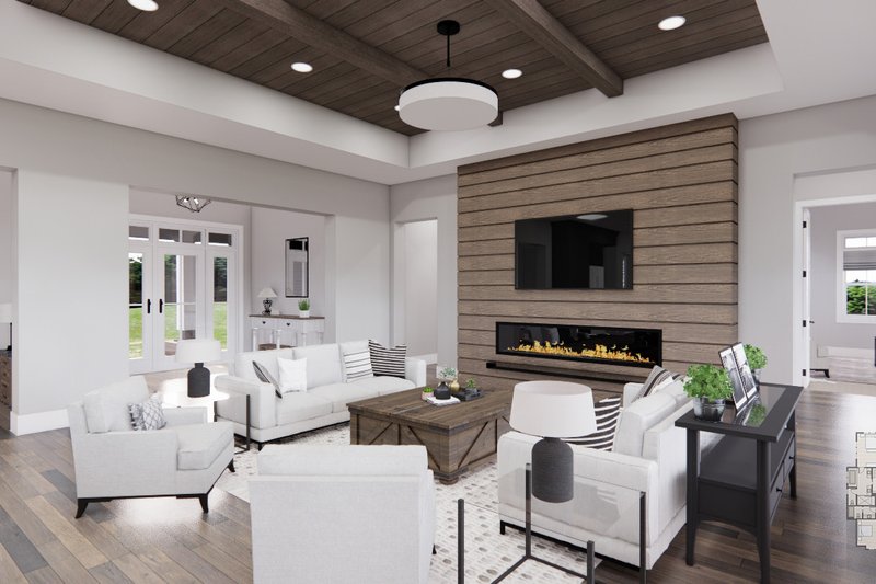 Architectural House Design - Interior - Family Room for Farmhouse House Plan #51-1232 - 3 bed, 2.5 bath