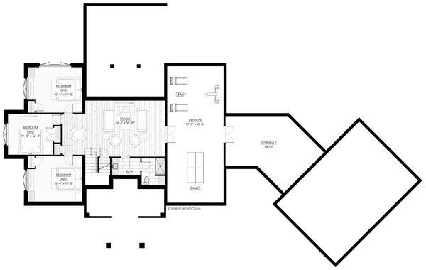 Farmhouse Floor Plan - Lower Floor Plan #928-369