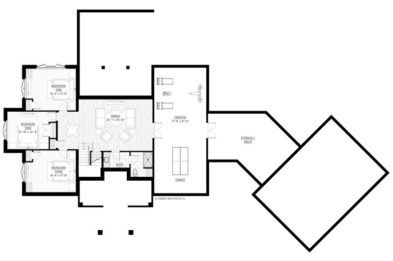 House Plan Design - Floor Plan - Lower Floor for Farmhouse House Plan #928-369 - 5 bed, 3.5 bath