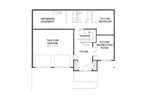 Floor Plan - Lower Floor for European House Plan #18-9027 - 3 bed, 2 bath