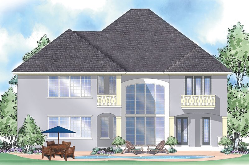 Home Plan - Exterior - Rear Elevation for Mediterranean House Plan #930-289 - 5 bed, 5.5 bath