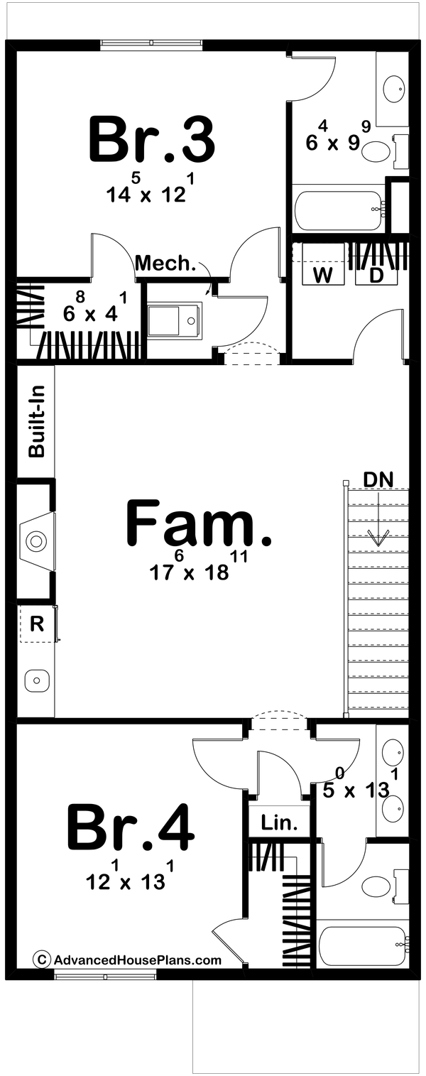 Modern Floor Plan - Upper Floor Plan #455-425