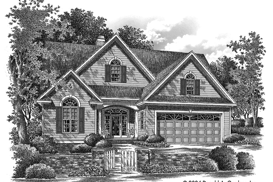 Exterior - Front Elevation 3 for Ranch House Plan #929-725 - 3 bed, 2 bath