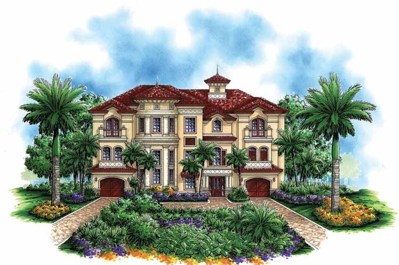 Home Plan - Mediterranean Exterior - Front Elevation Plan #1017-48