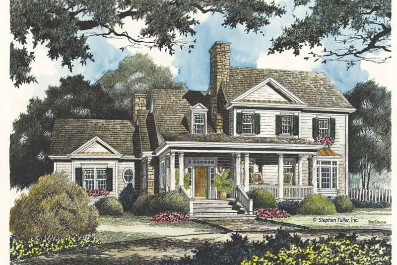 Dream House Plan - Country Exterior - Front Elevation Plan #429-429