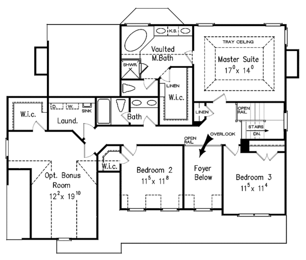 Country Floor Plan - Upper Floor Plan #927-164