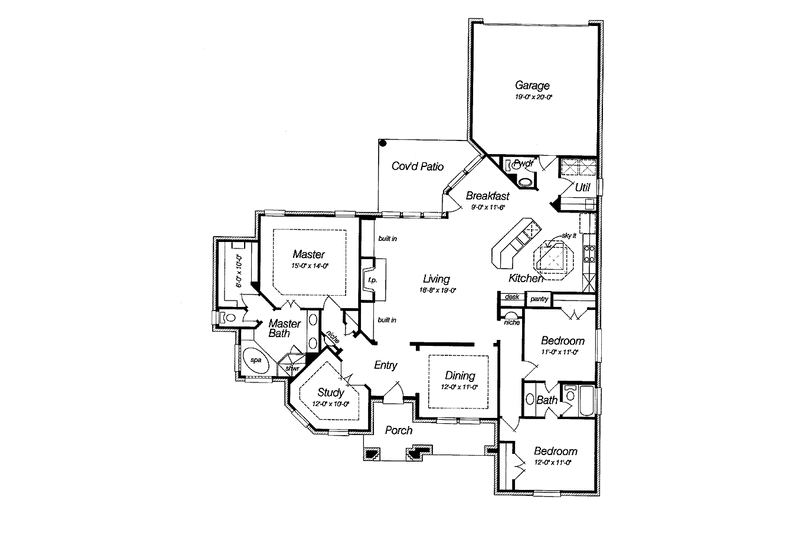 Home Plan - Floor Plan - Main Floor for Country House Plan #946-8 - 4 bed, 2.5 bath