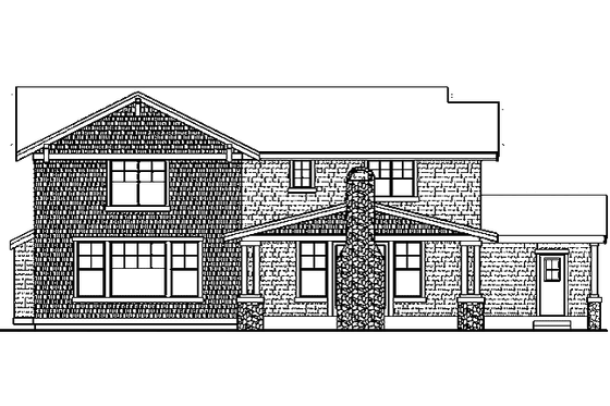 Exterior - Rear Elevation for Craftsman House Plan #132-475 - 4 bed, 4 bath