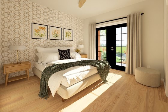 Interior - Master Bedroom for Ranch House Plan #126-246 - 2 bed, 2 bath