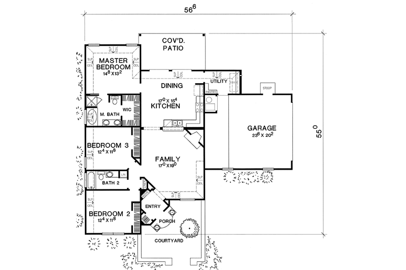 Dream House Plan - Floor Plan - Main Floor for Mediterranean House Plan #472-412 - 3 bed, 2 bath