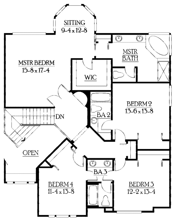 House Plan Design - Craftsman Floor Plan - Upper Floor Plan #132-407