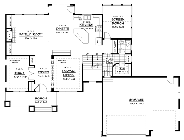 House Plan Design - European Floor Plan - Main Floor Plan #51-640
