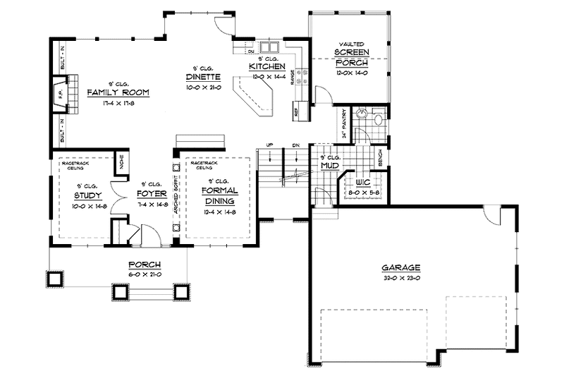 Dream House Plan - Floor Plan - Main Floor for European House Plan #51-640 - 4 bed, 2.5 bath