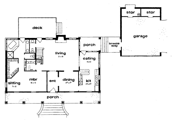 House Design - Country Floor Plan - Main Floor Plan #36-581