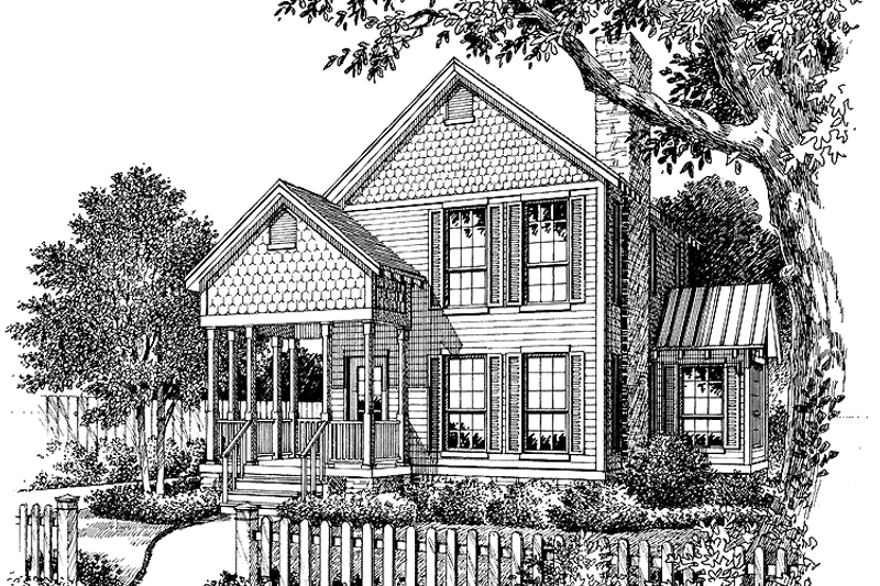 House Plan Design - Exterior - Front Elevation 3 for Victorian House Plan #417-578 - 1 bed, 2 bath