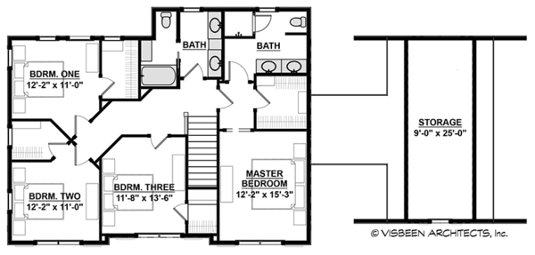 Colonial Floor Plan - Upper Floor Plan #928-289