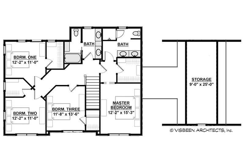 Home Plan - Floor Plan - Upper Floor for Colonial House Plan #928-289 - 4 bed, 2.5 bath