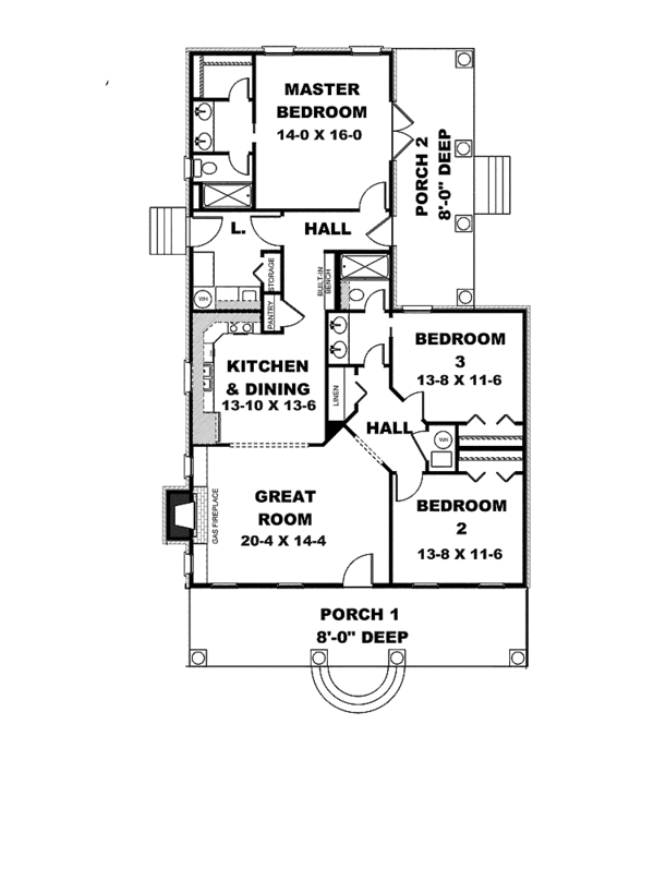 Country Floor Plan - Main Floor Plan #44-220