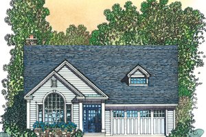 House Blueprint - Colonial Exterior - Front Elevation Plan #1016-105