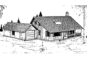 Country Style House Plan - 2 Beds 2 Baths 1433 Sq/Ft Plan #60-746 Exterior 