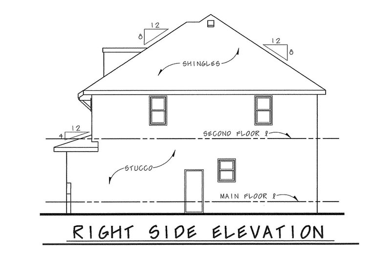 Home Plan - Exterior - Front Elevation 3 for European House Plan #20-2140 - 4 bed, 2.5 bath