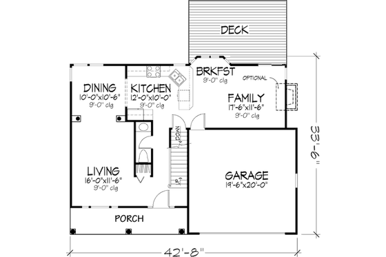 Floor Plan - Main Floor for Country House Plan #320-370 - 4 bed, 2.5 bath