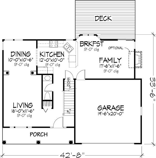 Architectural House Design - Country Floor Plan - Main Floor Plan #320-370