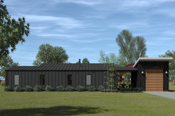 Exterior - Front Elevation for Modern House Plan #933-15 - 2 bed, 2 bath