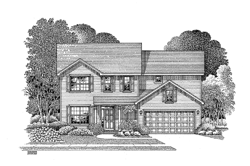 House Blueprint - Colonial Exterior - Front Elevation Plan #999-62