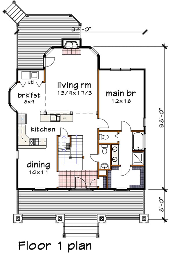 Home Plan - Craftsman Floor Plan - Main Floor Plan #79-222