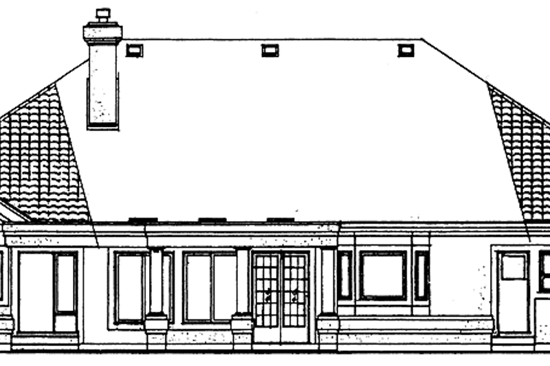 Home Plan - Exterior - Rear Elevation for Mediterranean House Plan #47-1005 - 3 bed, 2.5 bath